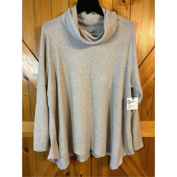 Sonoma Mock Neck Sweater Women's Size 1X Beige Long Sleeve Supersoft Tunic nwt ( - Picture 1 of 5